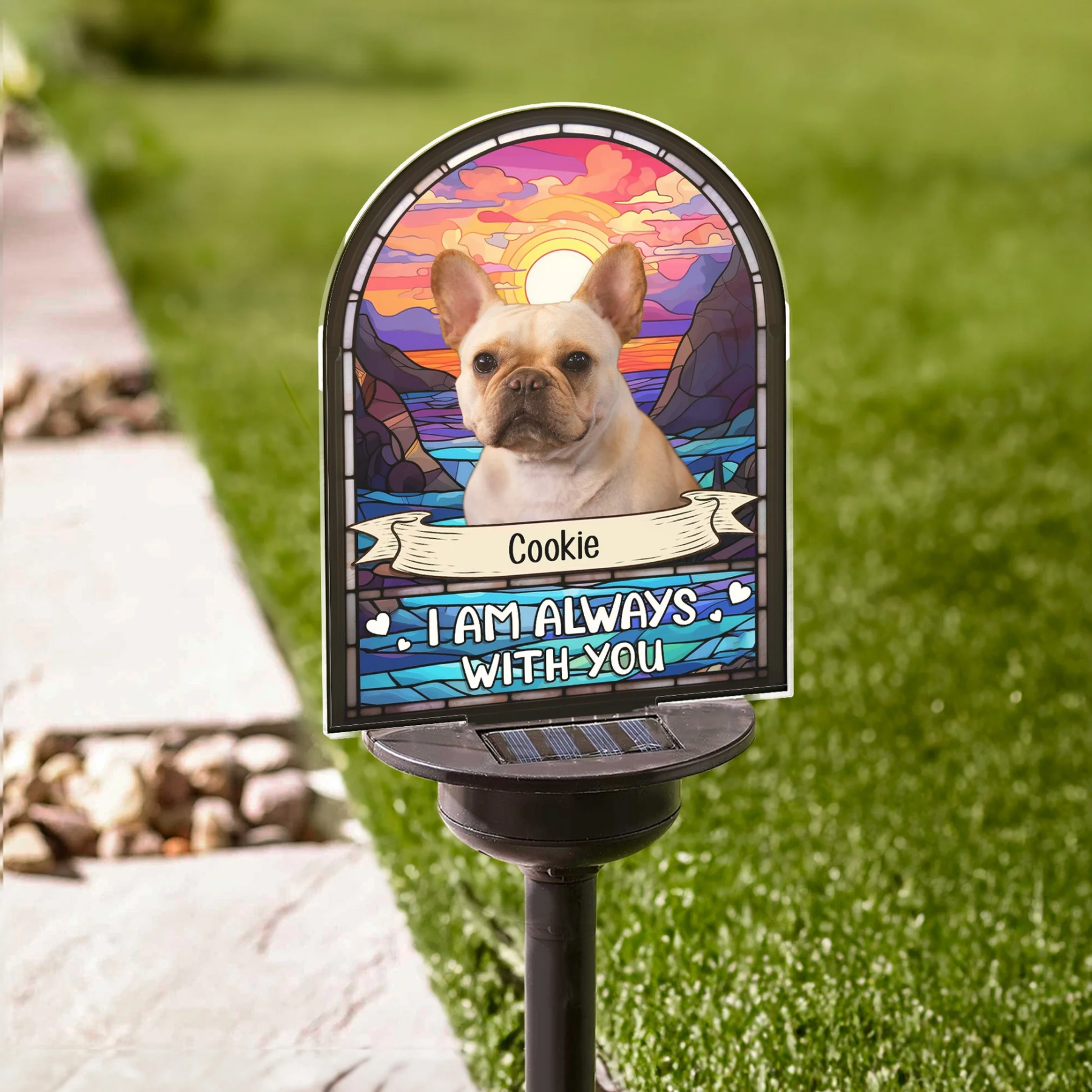 Personalized Memorial Solar Garden Light Memorial Gift for Loss of Pet Photo Light Up Remembrance Stake Memorial Garden Sympathy Gift for Pet Owners