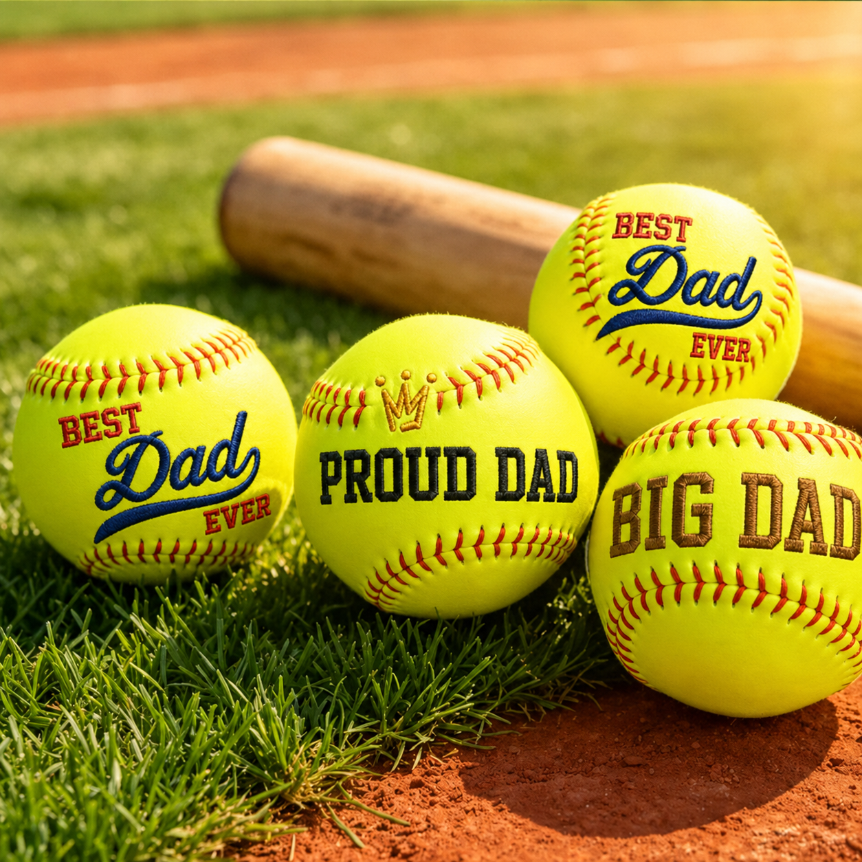 Custom Embroidered Baseball Personalized Keepsake Softball Baseball Gifts Fathers Day Gift from Kids