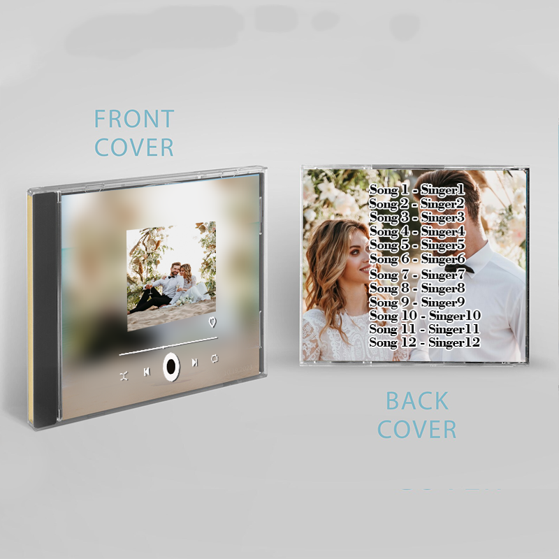Personalized Photo CD Mixtape 12 Songs Playlist with Custom Songs Jewel Case CD Artwork Gifts