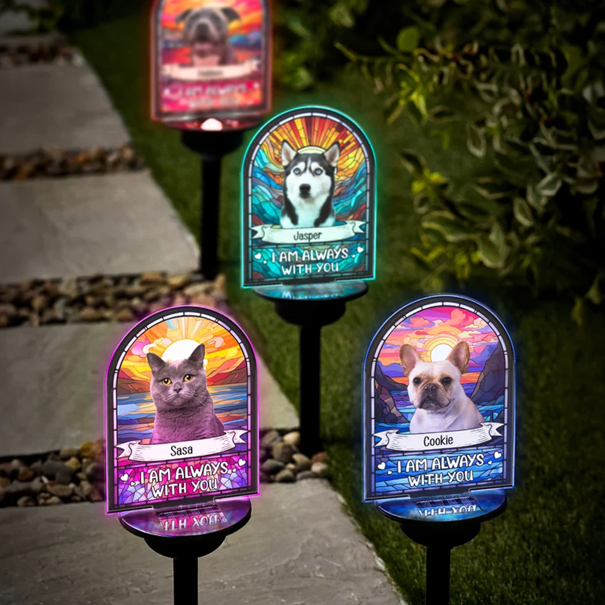 Personalized Memorial Solar Garden Light Memorial Gift for Loss of Pet Photo Light Up Remembrance Stake Memorial Garden Sympathy Gift for Pet Owners