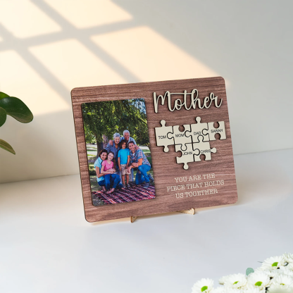 Personalized Photo and Name Wooden Puzzle Custom Sign Gifts for Mom