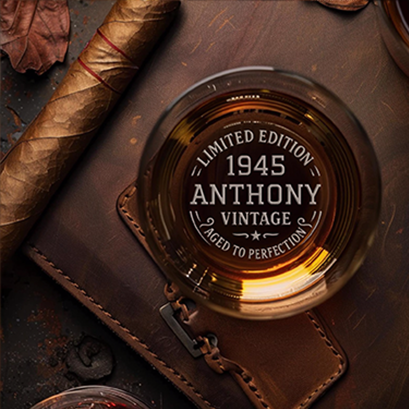 Custom 80th Birthday Whiskey Glass Personalized Aged to Perfection Rock Glass Gift for Him Dad Grandpa Vintage Engraved Birthday Keepsake