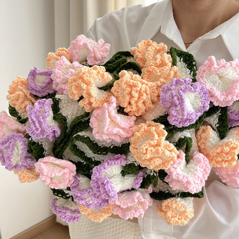 FINISHED Handmade Crochet Flower Throw Blanket Bouquet Rose Bouquet Kn