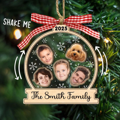 Personalized Family Face Photo 4D Shaker Ornament Santa Christmas Tree Keepsake Gift 2025