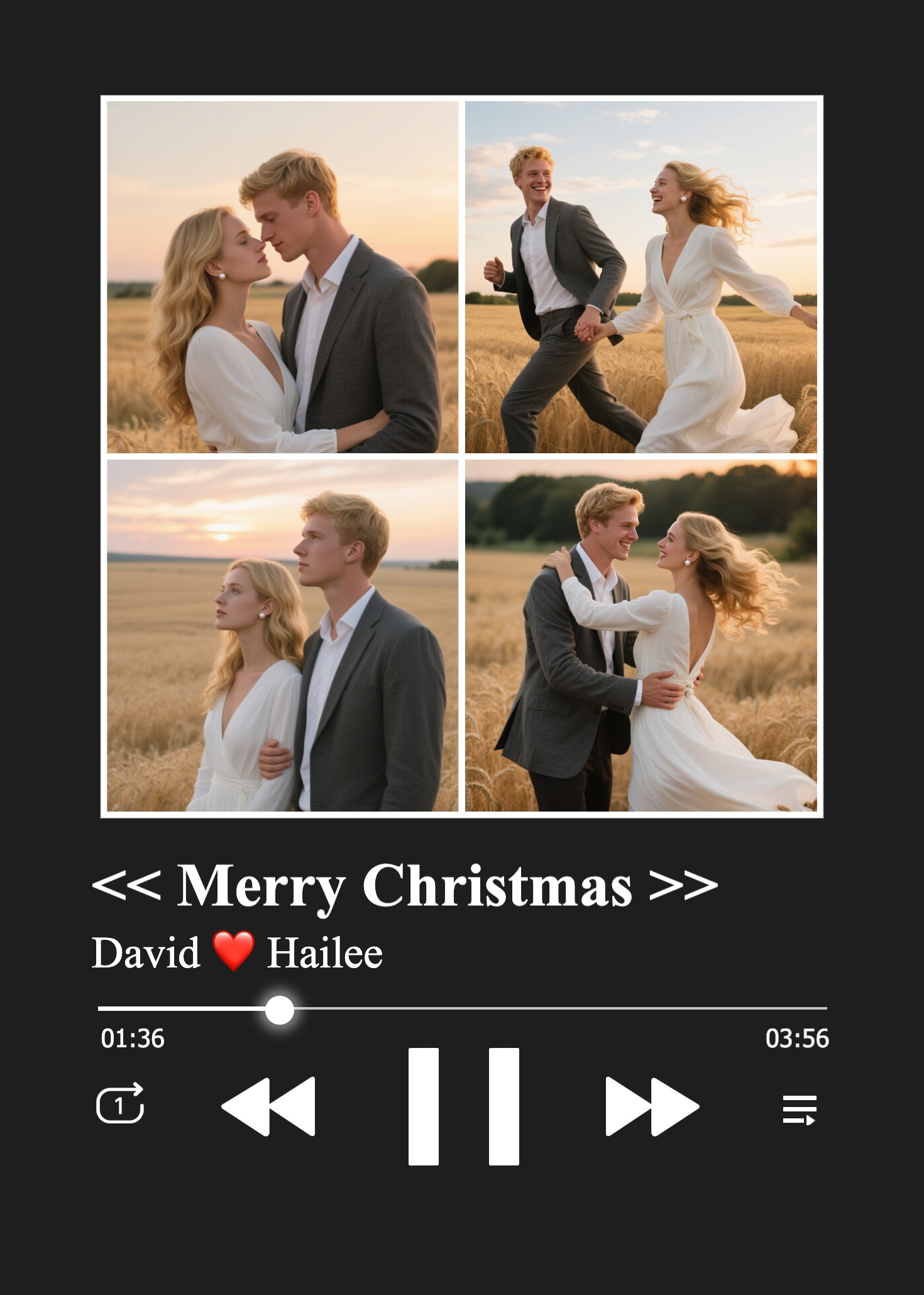 Christmas Gifts Photo Frame with Music Custom Whole Song Frame Persona