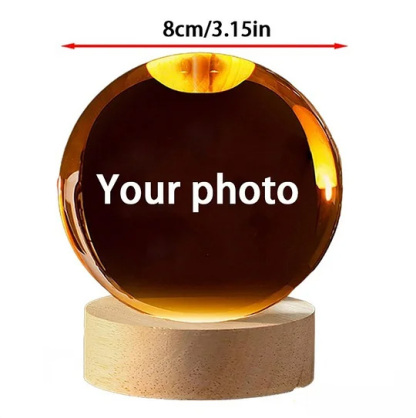 Customized 3D Fetal Ultrasound Crystal Ball Night Light Warm Gift for New Mothers