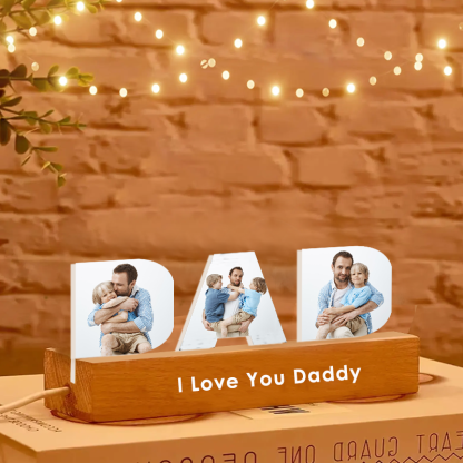 Personalized Photo Collage Night Light Custom Text Photo Led Lamp Fathers Day Gifts for Grandpa