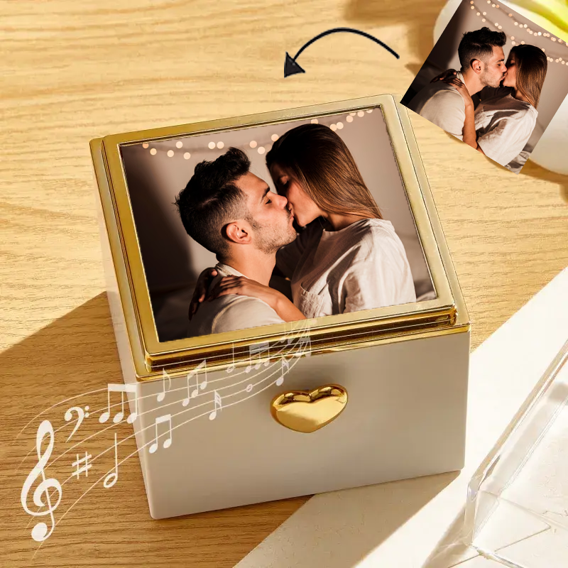 Custom Music Box Can Play Whole Song Magical Cake Candle Flip Box with Personalized Text and Photo
