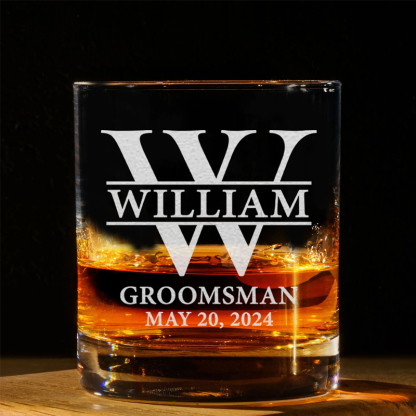 Custom Whiskey Glasses Groomsmen Engraved Bourbon Glasses Best Man Gift Wedding Shot Glasses
