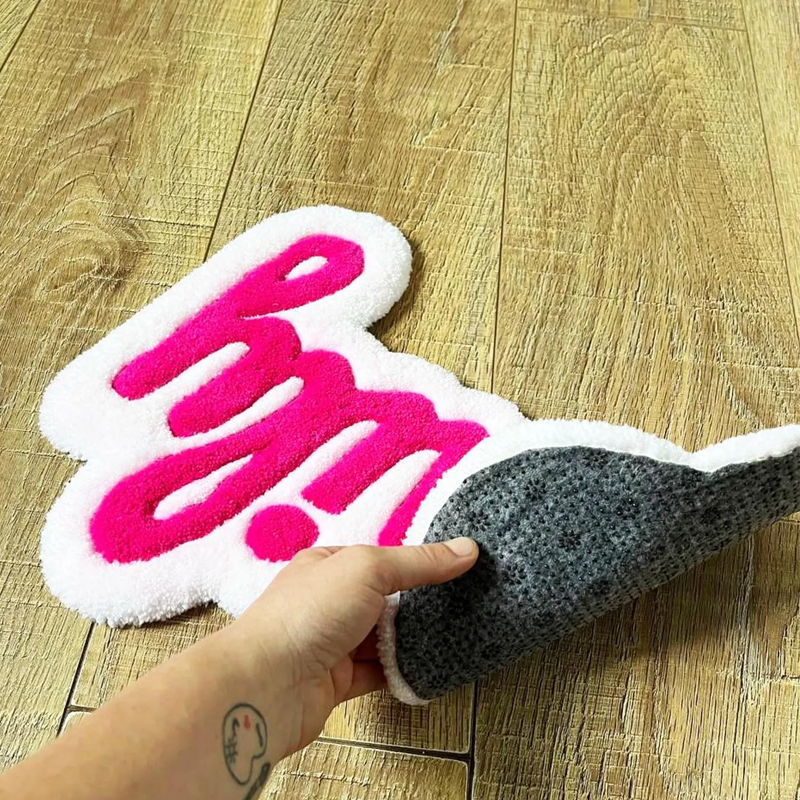 Custom Name Tufted Rug Punch Needle Personalized Kids Room Carpet Gift