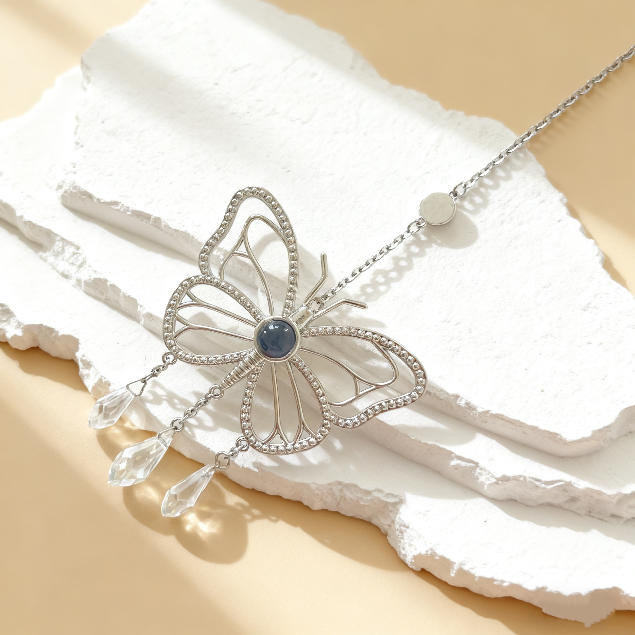 Personalized Butterfly Photo Sun Catcher Christmas Custom Projection Ornaments Gift for Women