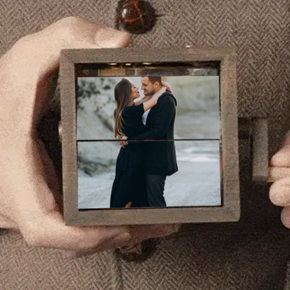Personalized Flipbook Frame Animation Machine Mechanical Hand Motion Photo Cube Album Anniversary Gift for Couples