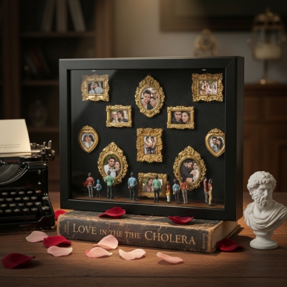 Museum of Us Frame Custom Miniature Retro Photo Frame Gallery Wooden Light Frame DIY Gift for Couple Valentine's Day Gifts