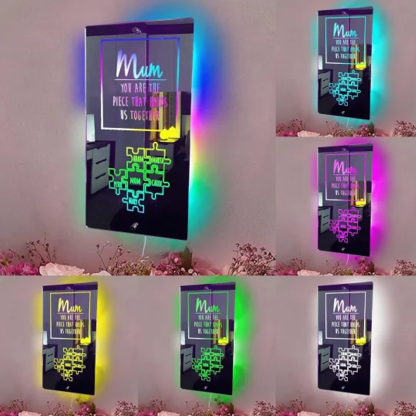 Custom Puzzle Mirror Lamp You Are the Piece That Holds Us Together Personalized 1-8 Kids Names  Gifts for Mom