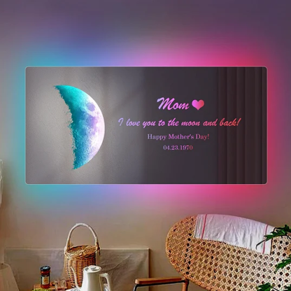 Personalized Moon Phase Mirror Lamp The Day You Became Mother Custom Name and Date Mirror Night Light Mother's Day Gifts