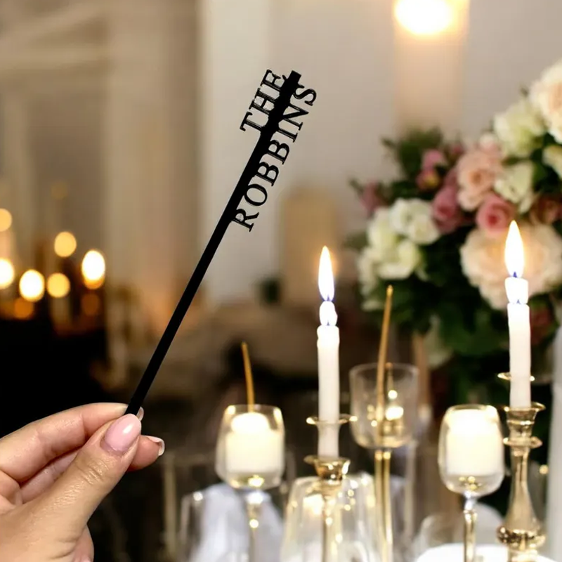 Custom Drink Stirrers Personalized Name Monogram Wedding Cocktail Stir Sticks Wedding Party Favors