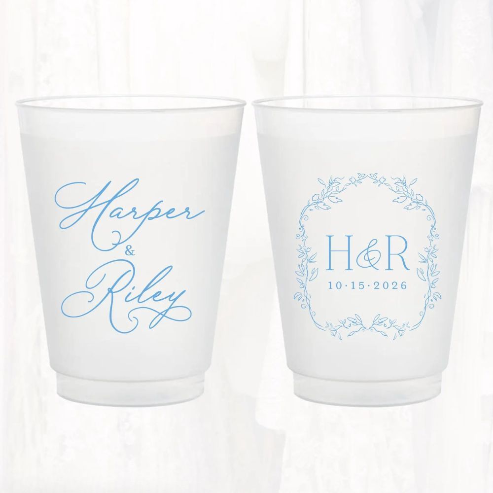 Personalized Frosted Wedding Cups Custom Shatterproof Cups Wedding Reception Favors Frosted Cups for Wedding