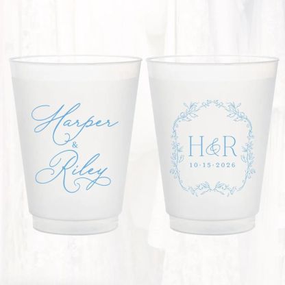 Personalized Frosted Wedding Cups Custom Shatterproof Cups Wedding Reception Favors Frosted Cups for Wedding