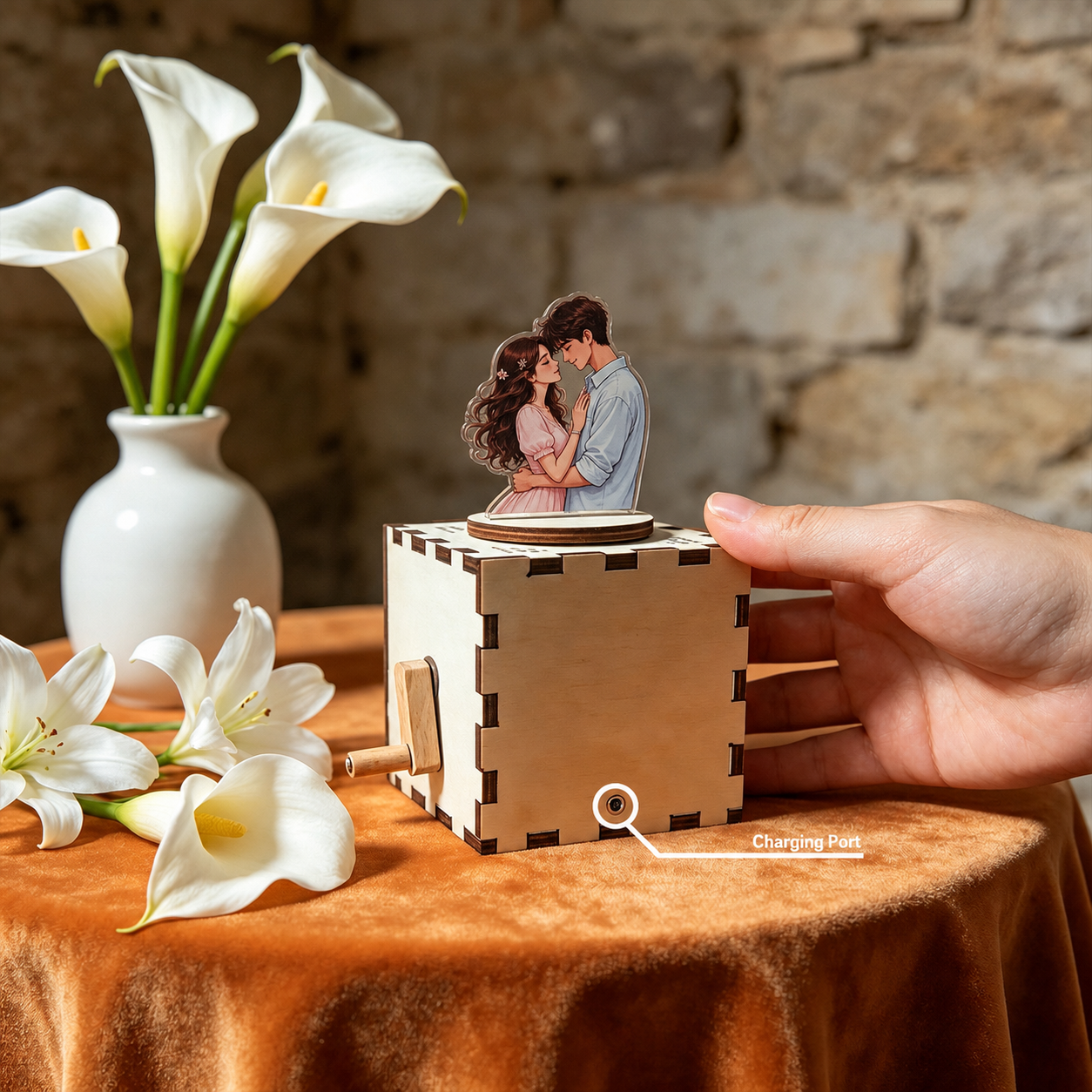 Custom Music Box with Custom Song and Picture Wooden Night Light Music Box for Couples Anniversary Gift