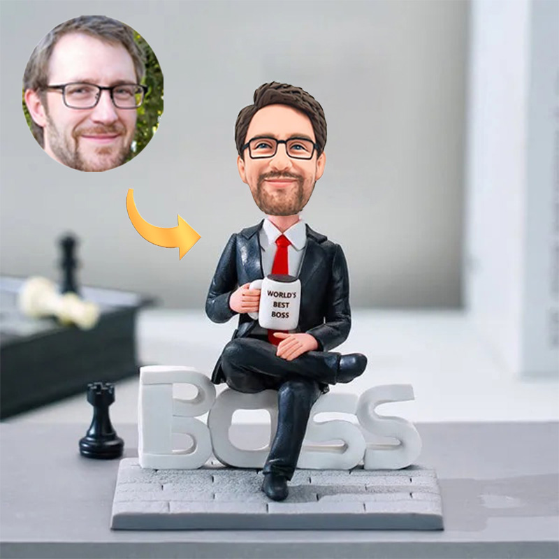 Boss Day World's Best Boss Domineering Male Custom Handcraft Bobblehead with Personalized Engraving