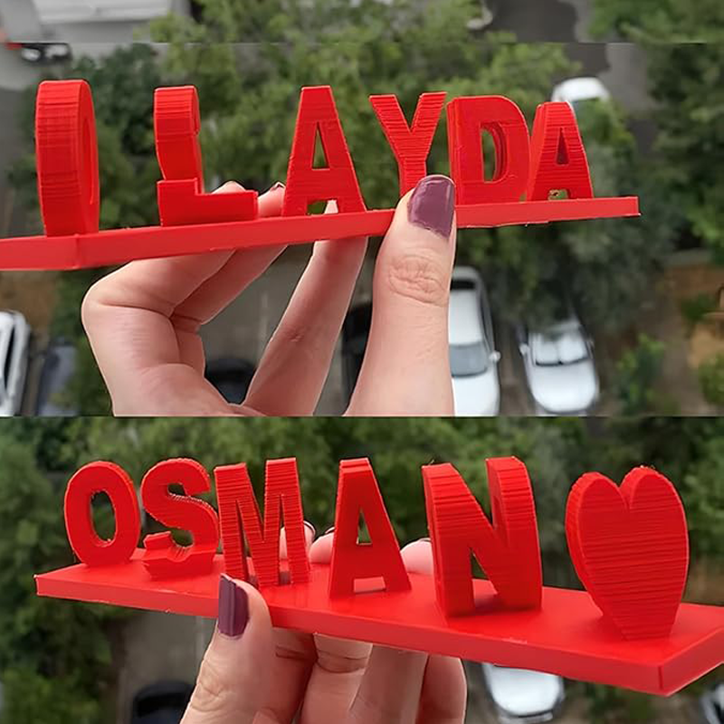 Custom Dual Name Illusion Personalized Double Flip Text Name Plate Best Valentines Gift