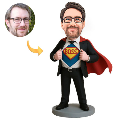 Handcraft Custom Bobbleheads Super Boss with Cape Boss Day Gifts