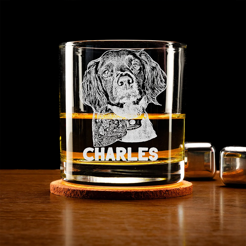Personalized Engraved Photo Glass Custom Logo Whiskey Glass with Your Photo Gift for Father
