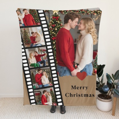Custom Collage Photo Blanket Personalized Throw Blanket with Photos Text Christmas Gifts
