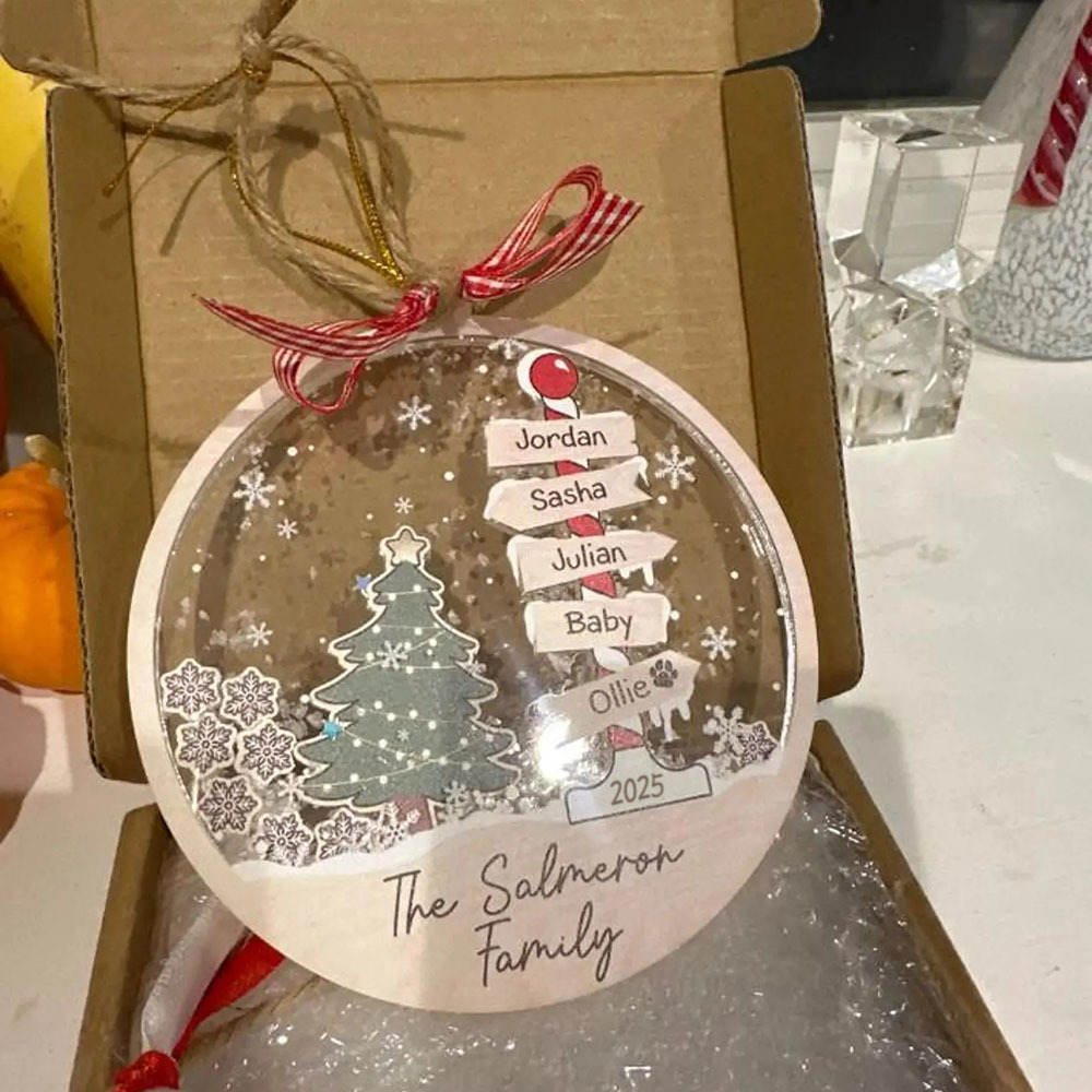 Personalized 4D Shake Family Christmas Ornaments Family Tree Ornament Christmas Gift