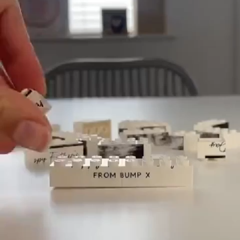 Fathers Day Gift Personalized Daddy and Me Brick Photo Block Album Building Puzzle Bricks with Custom Text