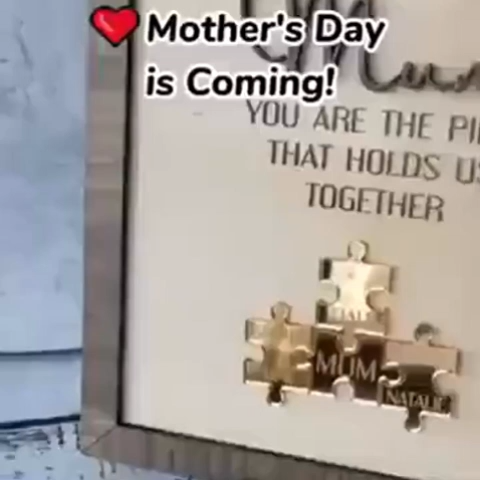 Personalized Name Wooden Puzzle Custom Sign Mom You Are the Piece That Holds Us Together Gifts for Mom