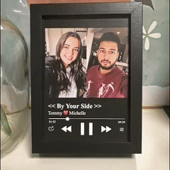 Personalized AI Kissing Video Photo Frame with Custom Whole Song AR Frame Personalized Music Player (Can Play Whole Song)