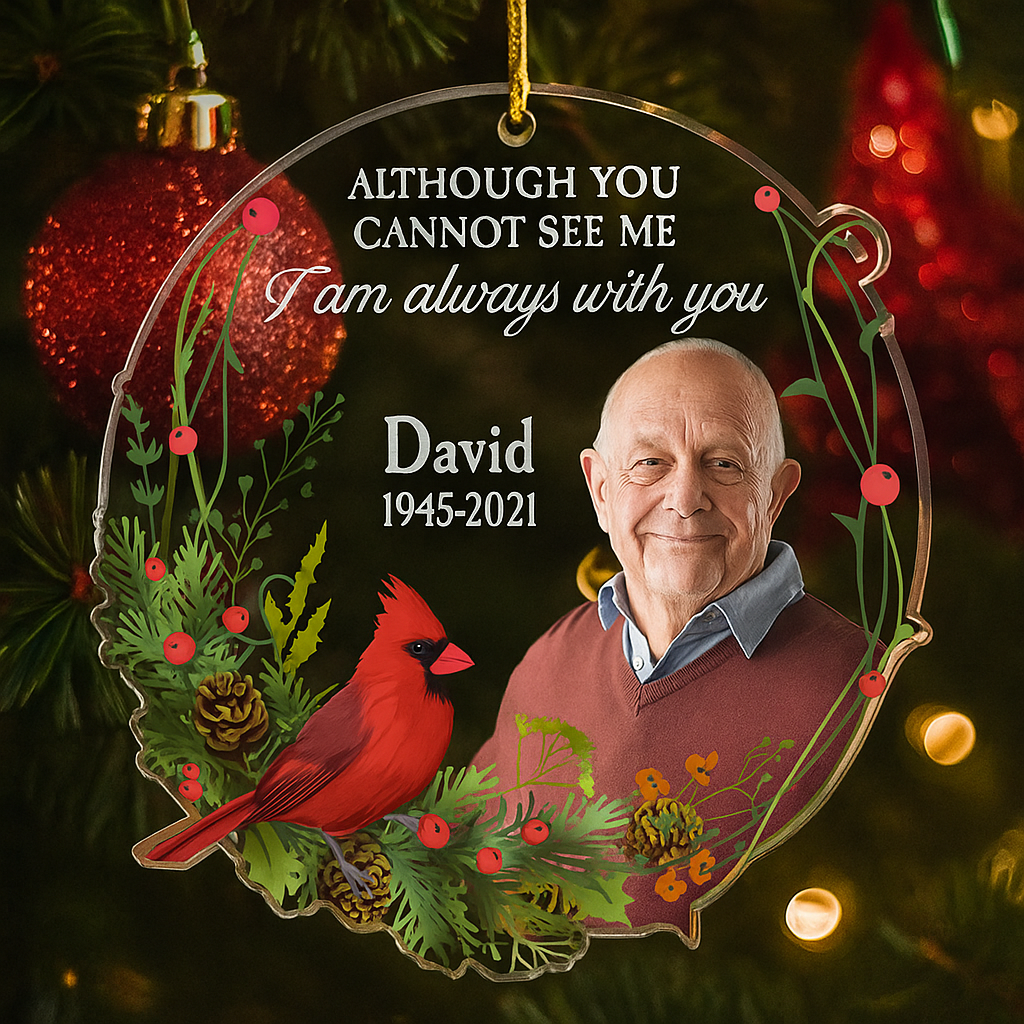 I Am Always With You Personalized Memorial Photo Ornament Custom Remembrance Christmas Gift