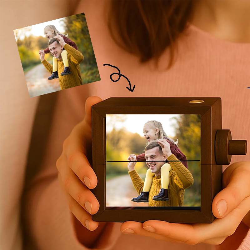 Personalized Flipbook Frame Father Gifts Animation Machine Mechanical Hand Motion Photo Cube
