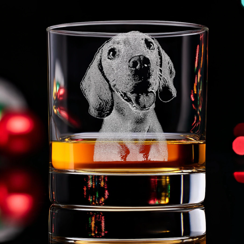 Custom Etched Whiskey Glasses Engrave Your Pet Photo and Handwriting M