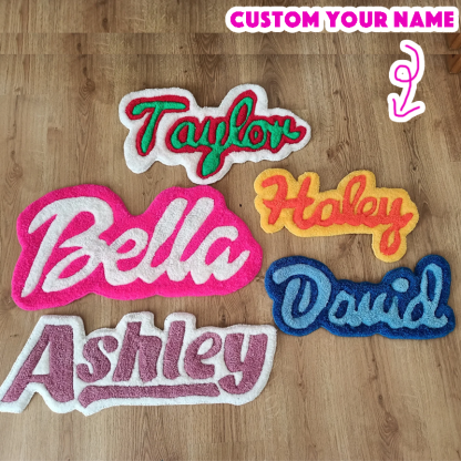 Custom Name Tufted Rug Punch Needle Personalized Kids Room Carpet Gift