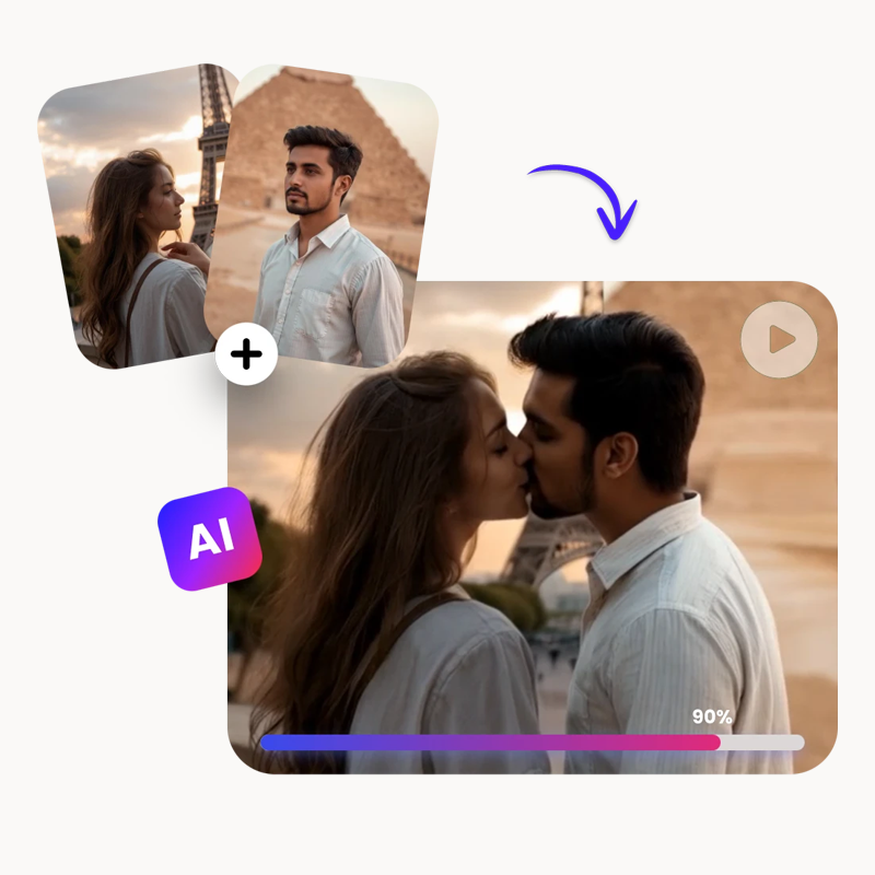 Personalized AI Kissing Video Photo Frame with Custom Whole Song AR Frame Personalized Music Player (Can Play Whole Song)