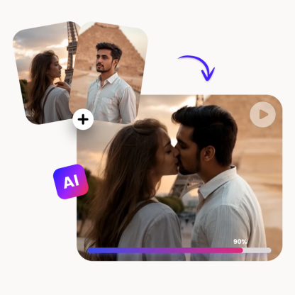 Personalized AI Kissing Video Photo Frame with Custom Whole Song AR Frame Personalized Music Player (Can Play Whole Song)