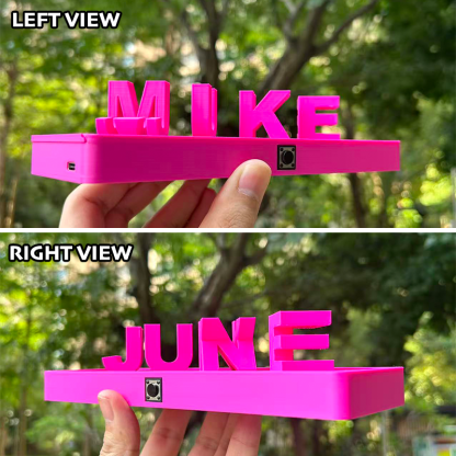 Custom Dual Name and Play Whole Song Illusion Love 3D Printed Personalized Double Flip Music Name Plate Double Sided Words Plate Valentines Gift