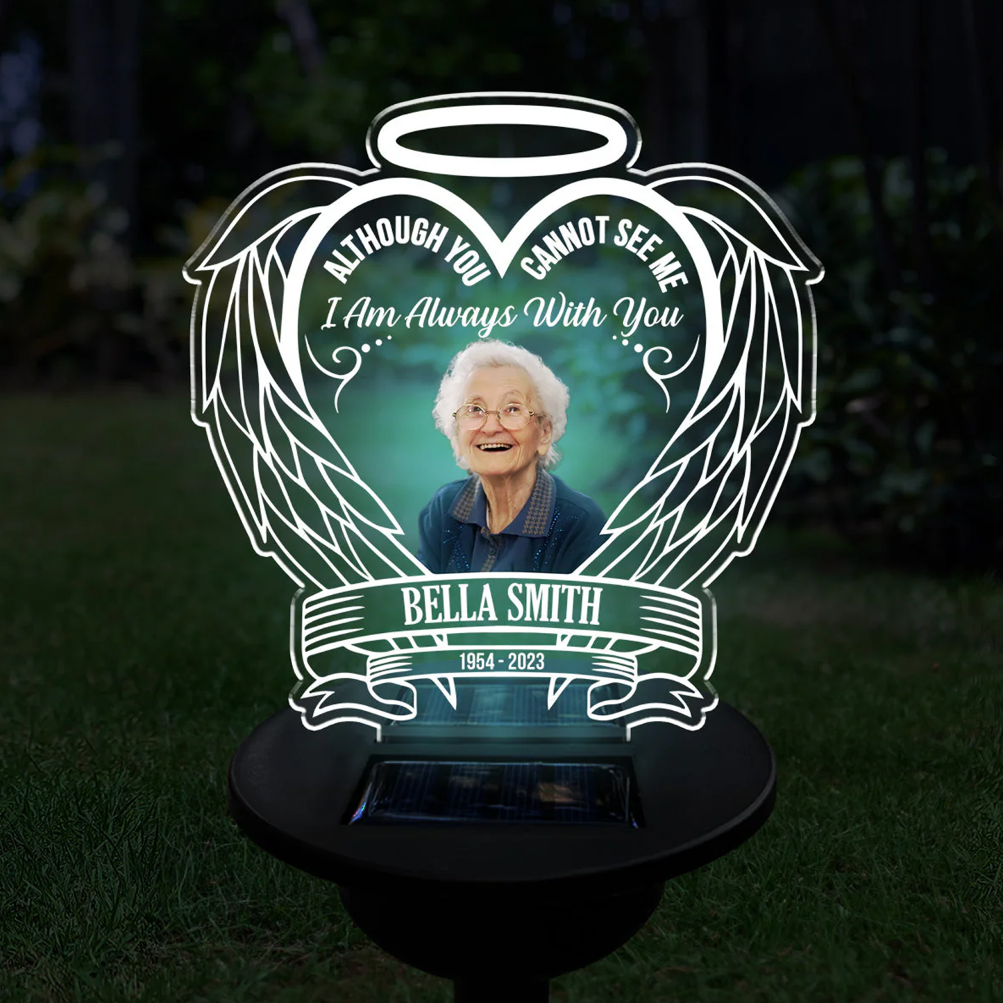 Personalized Memorial Solar Garden Light Memorial Gift for Loss of Family Custom Always On Our Minds Light Up Remembrance Stake