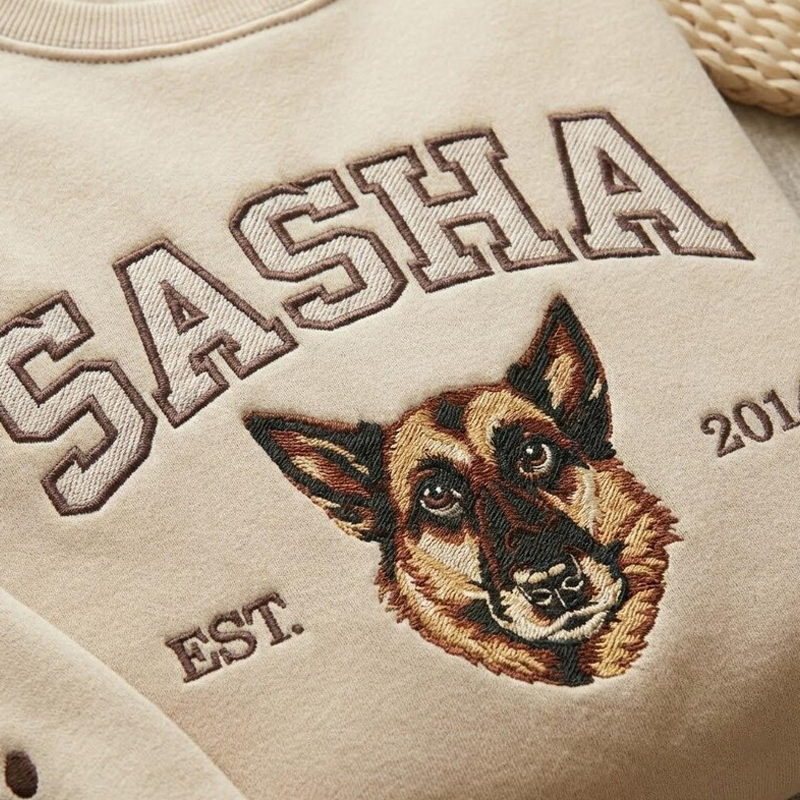 Custom Embroidered Hoodie with Dogs Personalized Pet Portrait and Name Sweatshirt Gifts for Dog and Cat Lovers