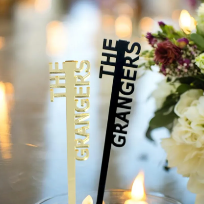 Custom Drink Stirrers Personalized Name Monogram Wedding Cocktail Stir Sticks Wedding Party Favors