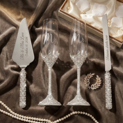 Personalized Wedding Champagne Flutes Custom Champagne Flutes for Wedding Party Wedding Gift for Couple