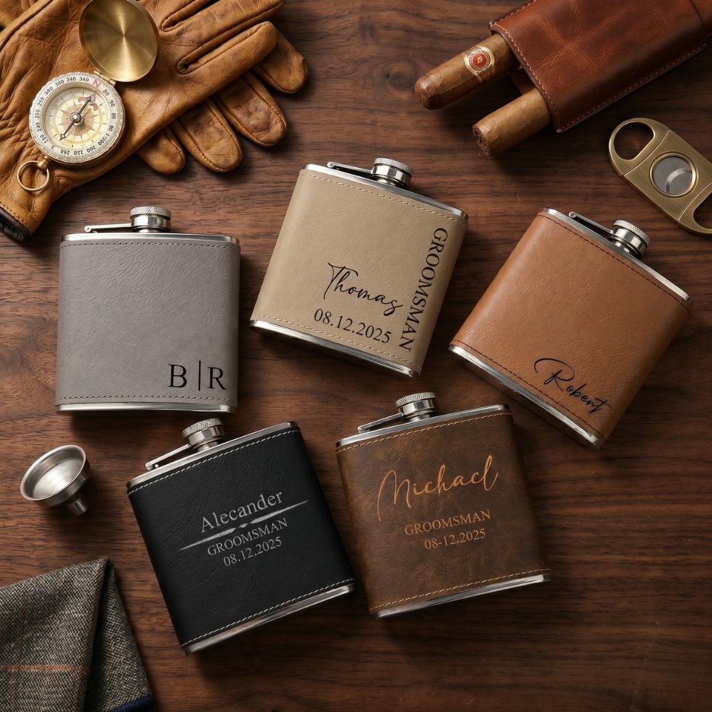 Personalized Liquor Flask Custom Flasks for Groomsmen Engraved Whiskey Flask Gifts for Groomsmen