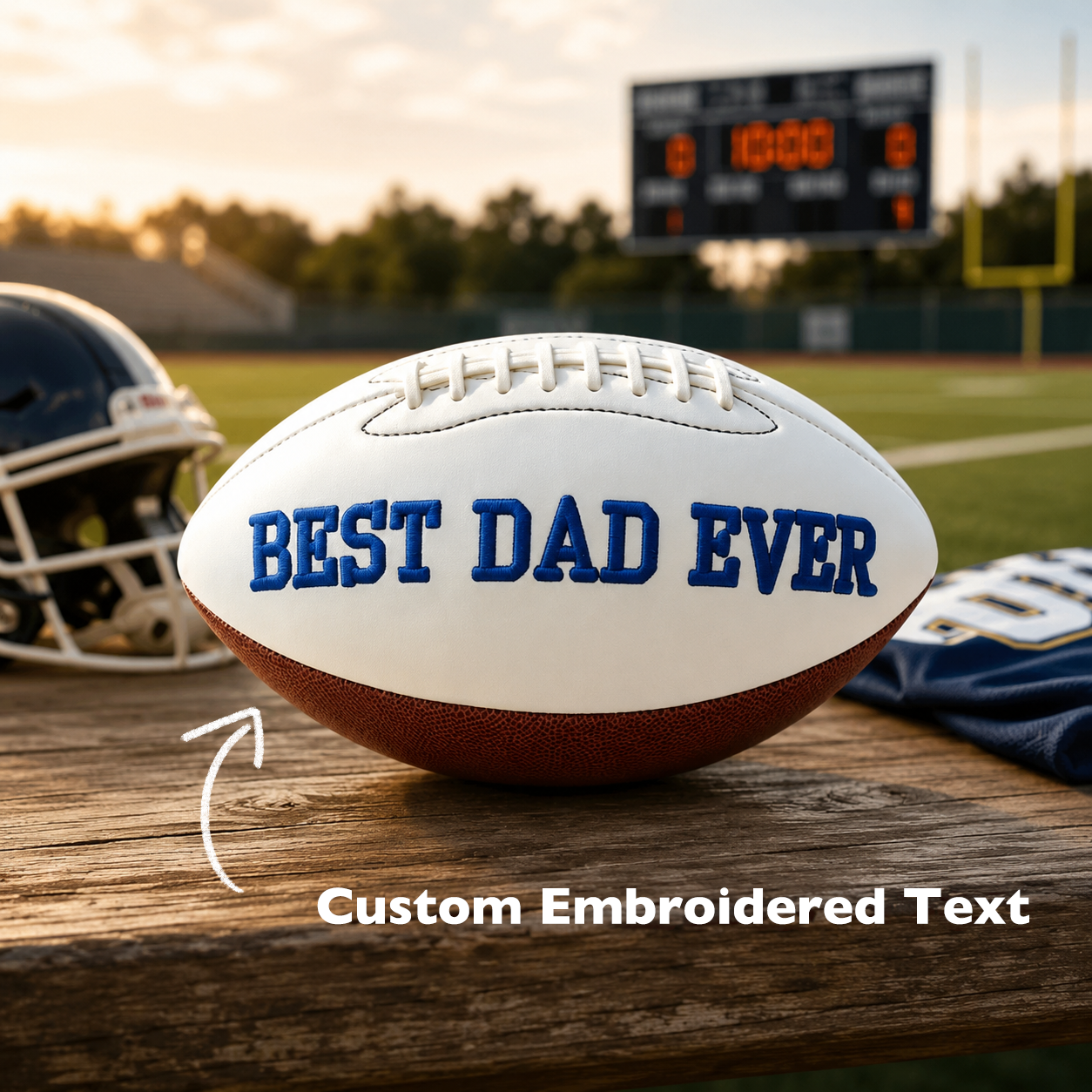 Personalized Embroidered Football Custom Keepsake Ball Fathers Day Gift from Kids