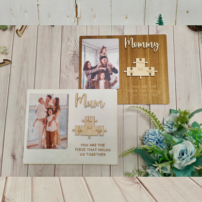 Personalized Photo and Name Wooden Puzzle Custom Sign Gifts for Mom