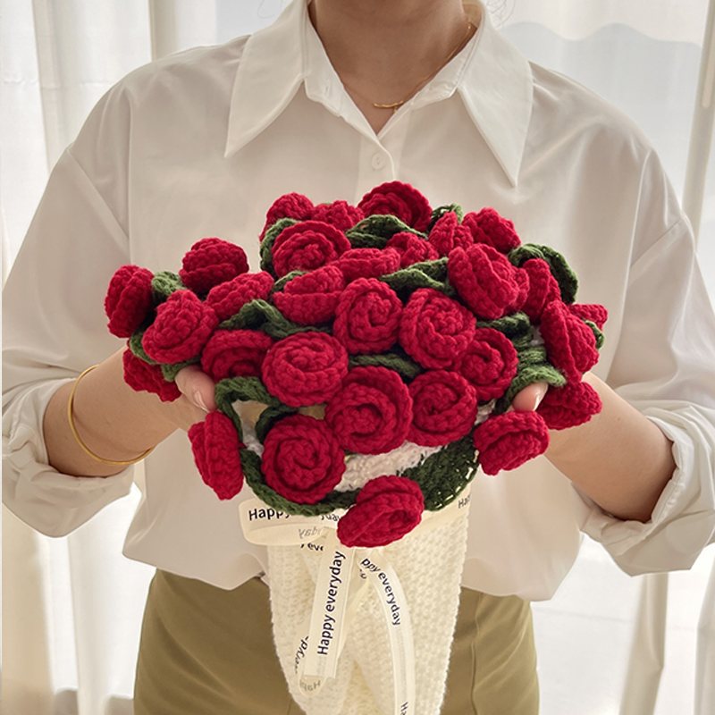 FINISHED Handmade Crochet Flower Throw Blanket Bouquet Rose Bouquet Kn