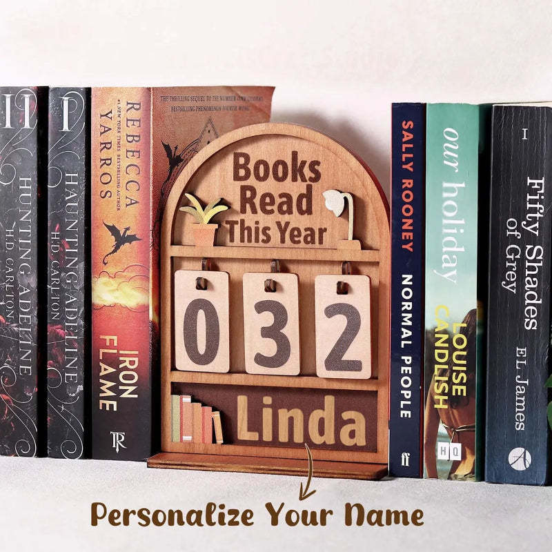 Personalized Books Read This Year Counter Mini Plaque with Flat Base Book Lovers Gift Bookshelf Decor Gift for Readers