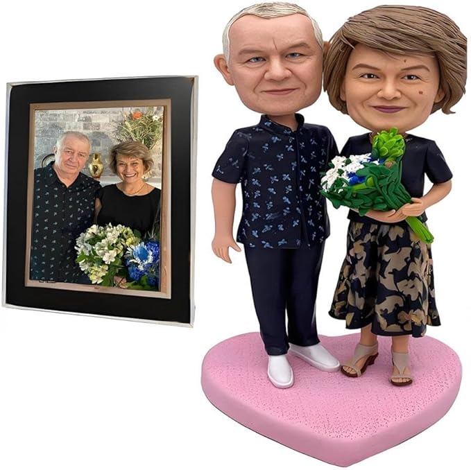 Fully Customizable 2 person Custom Bobblehead With Engraved Text