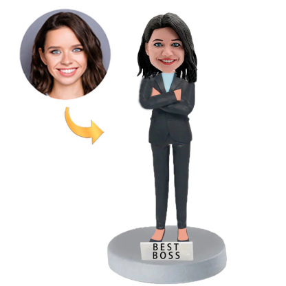 Handmade Female Boss Shareholder Partner Custom Bobbleheads